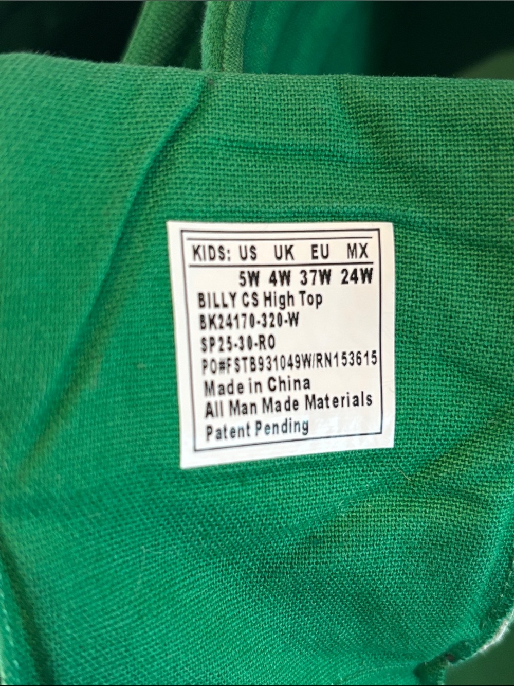 Billy CS High Top Wraparound Zippered closure size youth 5W - Picture 10 of 11